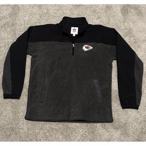 KANSAS CITY CHIEFS NFL JACKET FLEECE BLACK SZ LARGE FLEECE LOGO NFL TAG  FLEECE